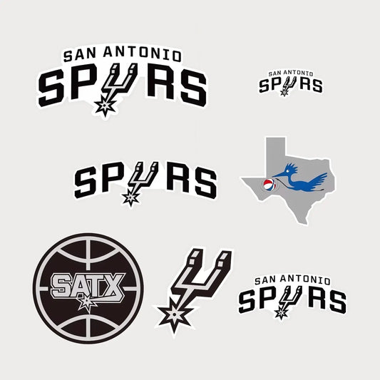 Lot de 7 Autocollants Stickers NBA San Antonio Spurs Vinyle Waterproof Patchattaq