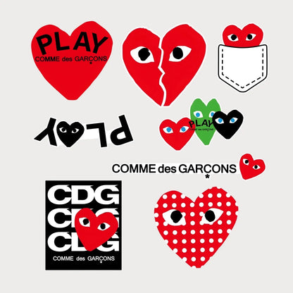 Lot de 8 Stickers Autocollants Comme des Garçons CDG Vinyle Waterproof Patchattaq