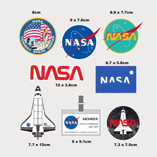Lot de 8 Stickers Autocollants NASA Vinyle Waterproof Patchattaq