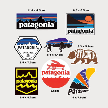 Lot de 8 Stickers Autocollants Patagonia Vinyle Waterproof Patchattaq
