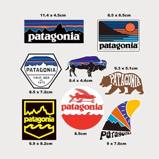 Lot de 8 Stickers Autocollants Patagonia Vinyle Waterproof Patchattaq