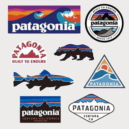 Lot de 8 Stickers Autocollants Patagonia Ventura Vinyle Waterproof Patchattaq