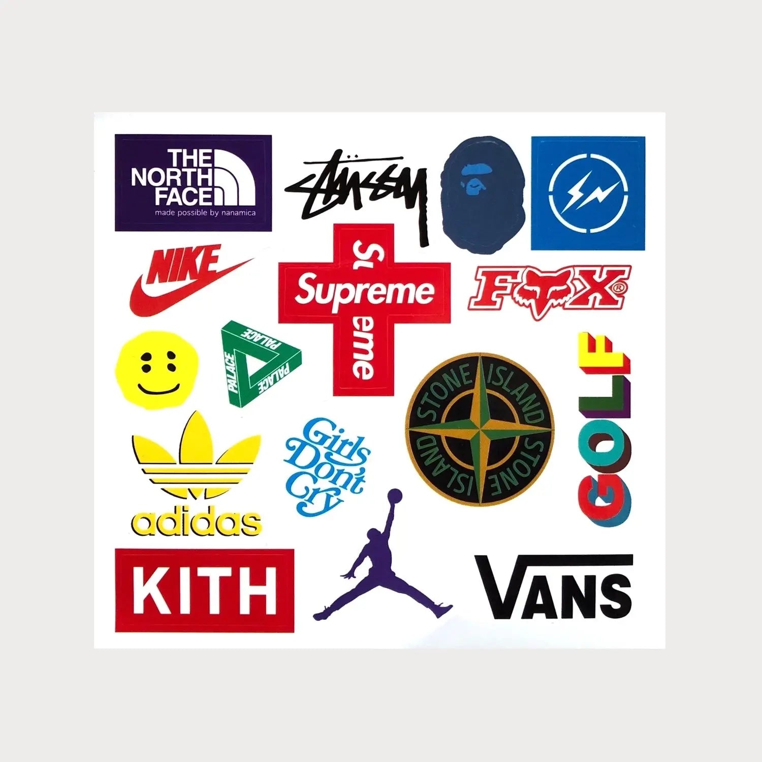 Mini Autocollants Stickers Streetwear Nike Supreme Vinyle Waterproof Patchattaq