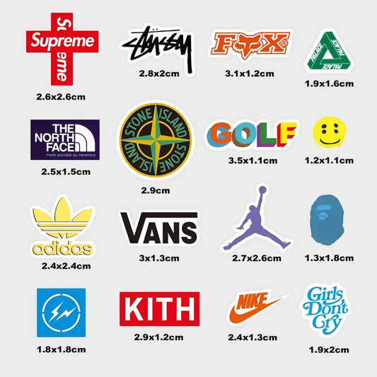 Mini Autocollants Stickers Streetwear Nike Supreme Vinyle Waterproof Patchattaq