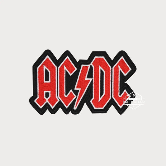 Patch Thermocollant AC/DC Rouge/Blanc Broderie Précise Haute Qualité Patchattaq
