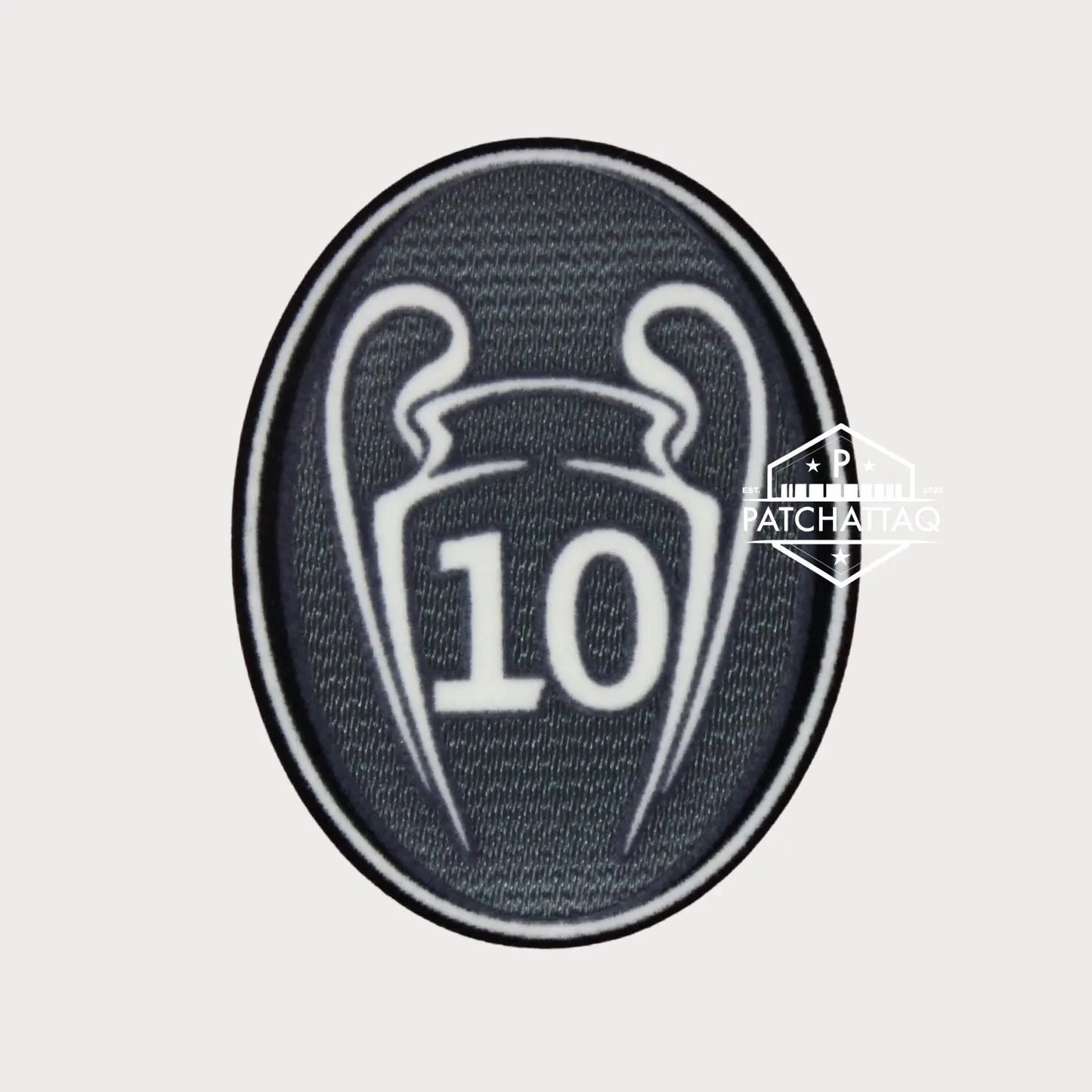 Patch Thermocollant UEFA Champions League Badge of Honour 10 Gris Foncé Patchattaq