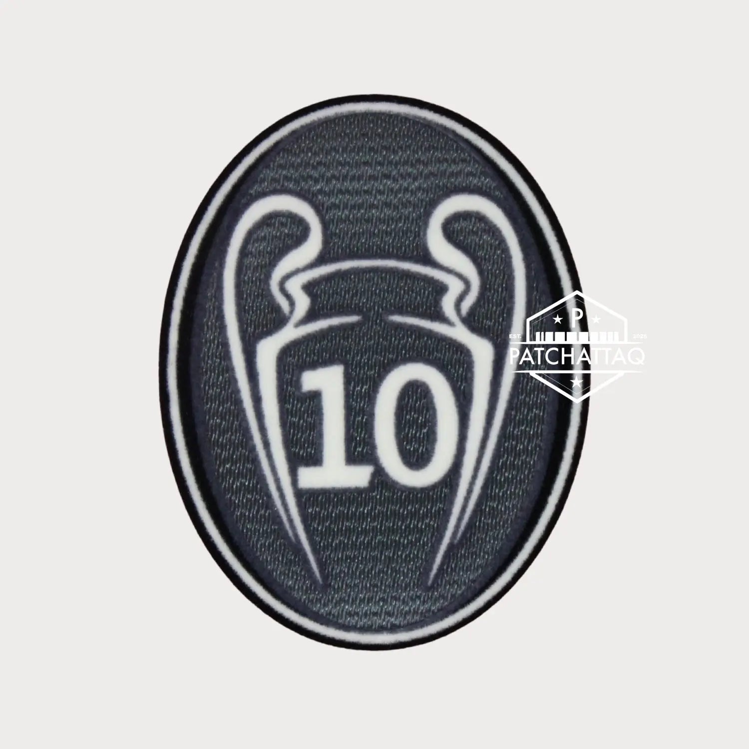 Patch Thermocollant UEFA Champions League Badge of Honour 10 Gris Foncé Patchattaq