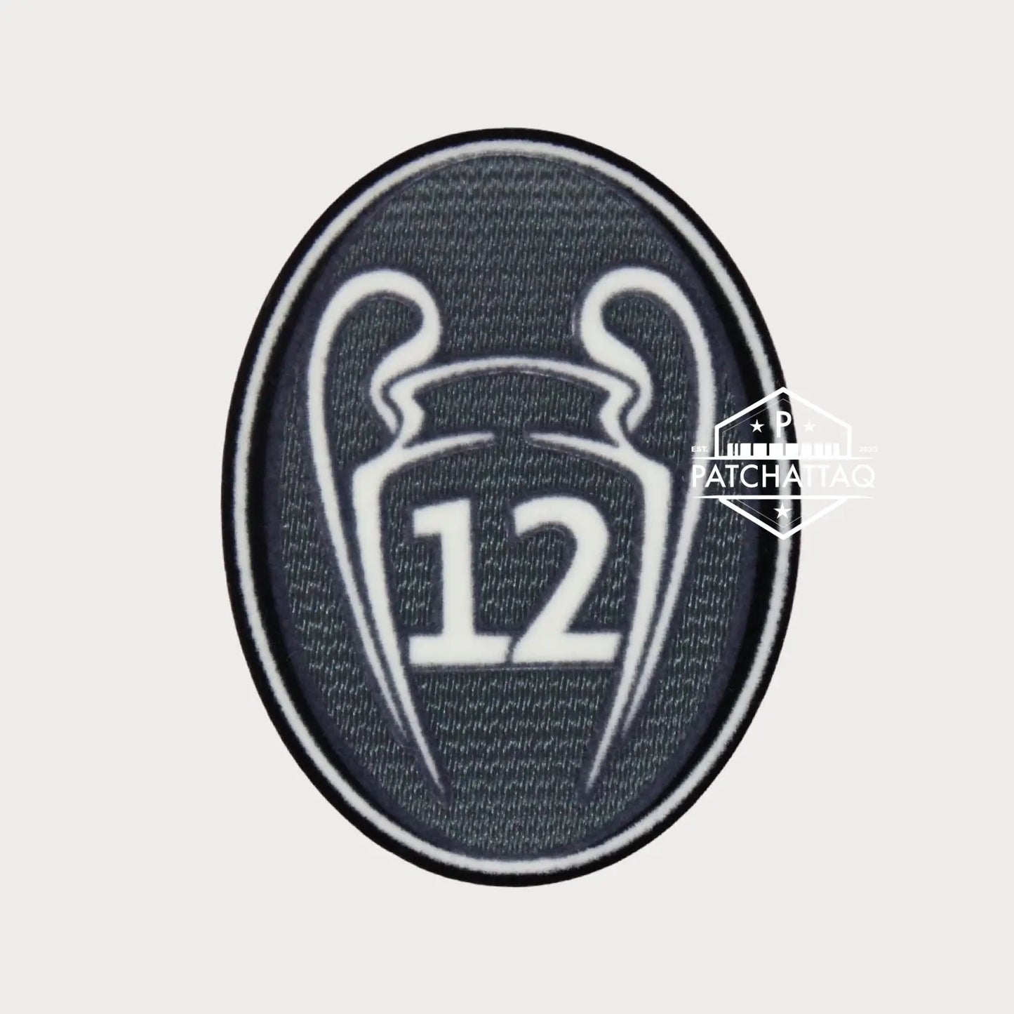Patch Thermocollant UEFA Champions League Badge of Honour 12 Gris Foncé Patchattaq