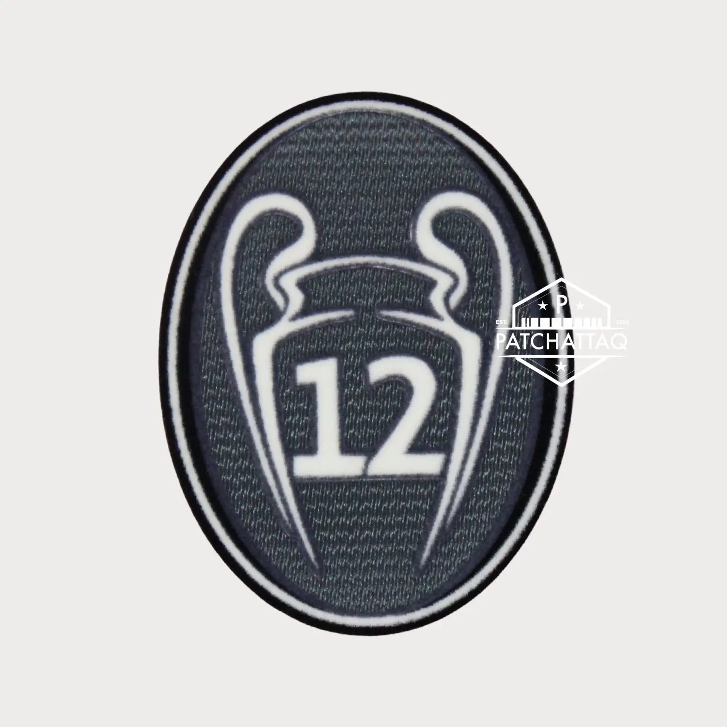 Patch Thermocollant UEFA Champions League Badge of Honour 12 Gris Foncé Patchattaq