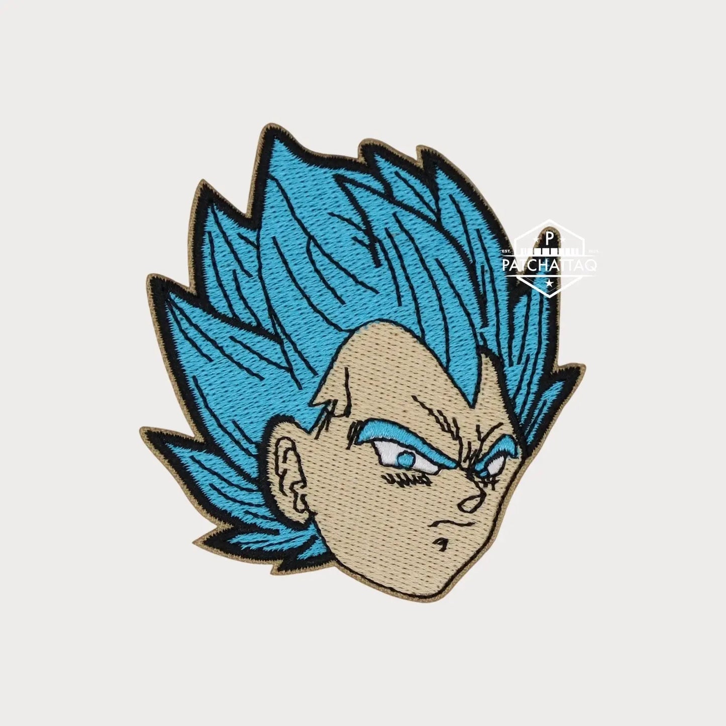 Patch Thermocollant Vegeta SS Blue DBZ Tissage Précis Haute Qualité Patchattaq