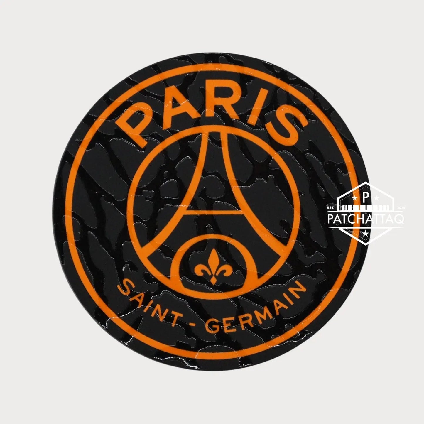 Patch Ecusson Logo Thermocollant PSG Paris Saint-Germain Noir/Orange Patchattaq