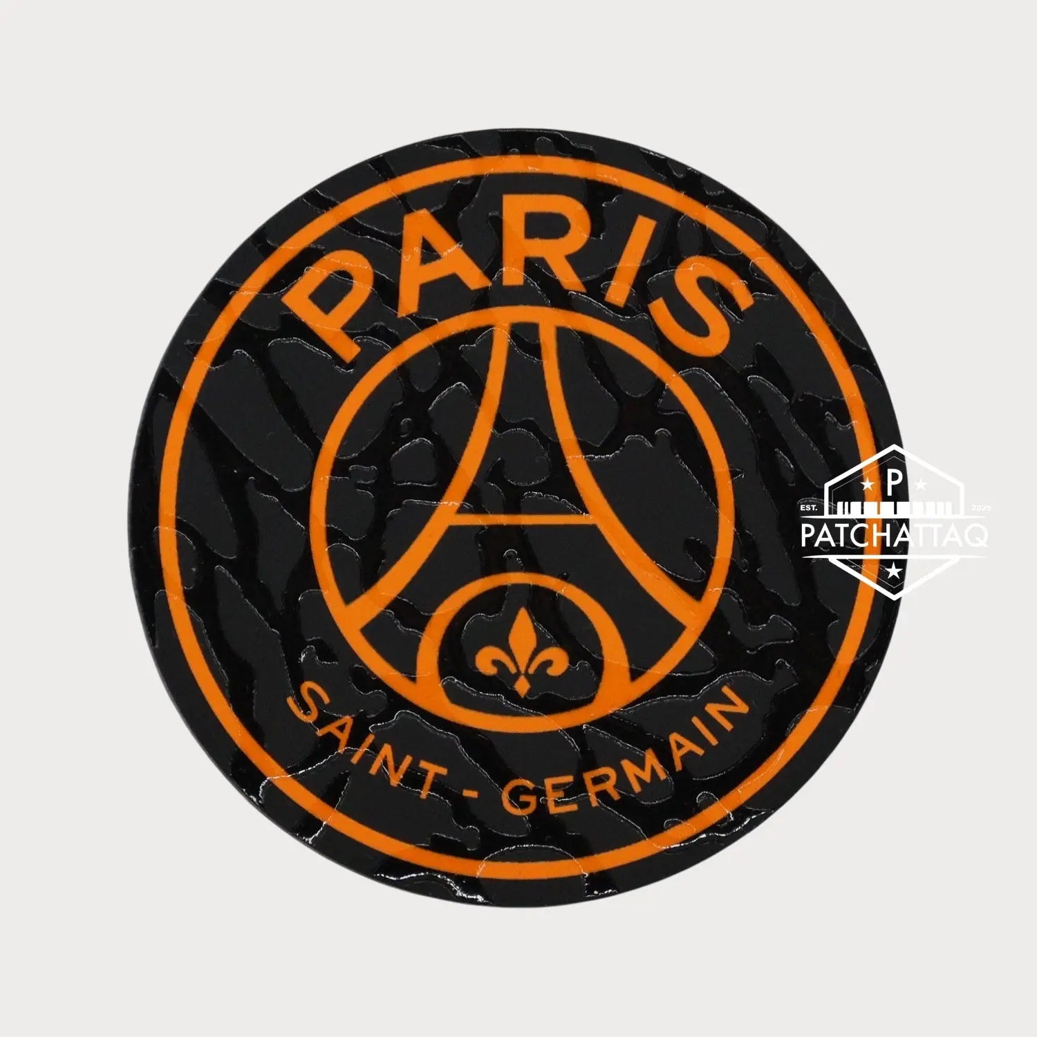 Patch Ecusson Logo Thermocollant PSG Paris Saint-Germain Noir/Orange Patchattaq