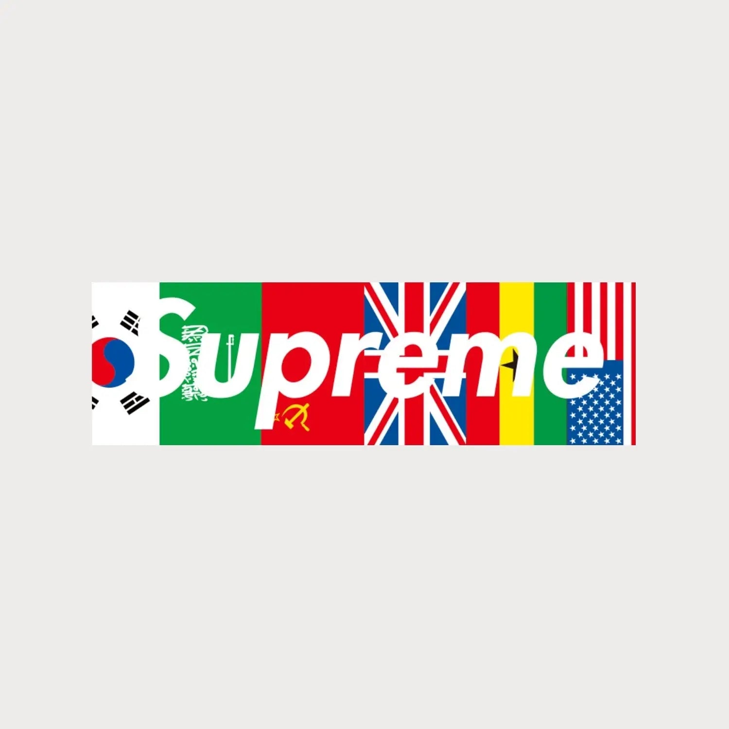Autocollant Sticker Supreme International Flags Box Logo Patchattaq