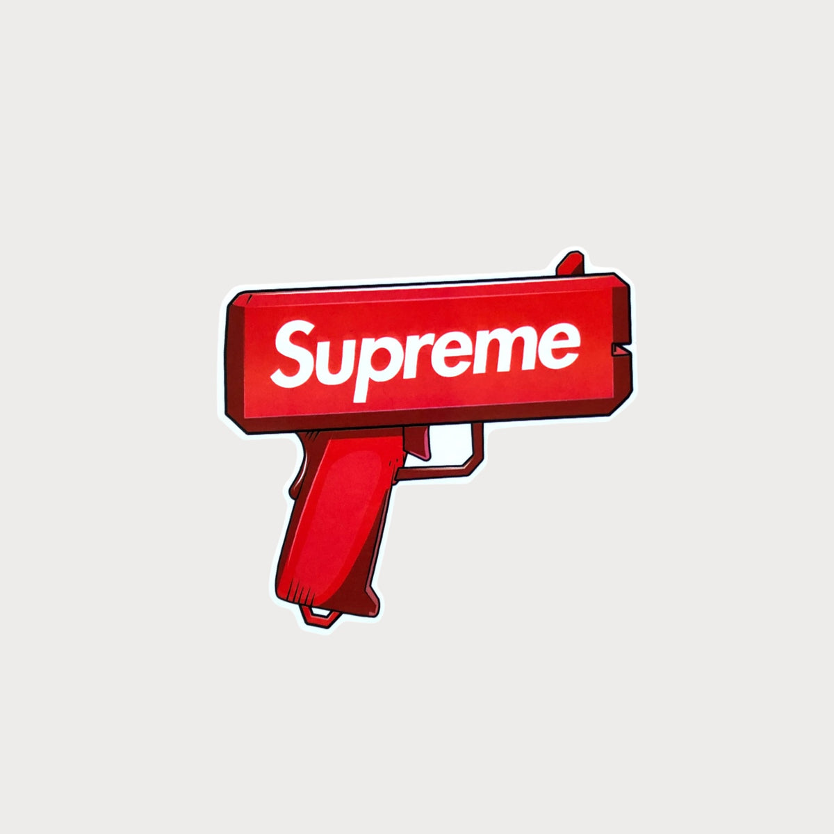 Autocollant Sticker Supreme Pistolet à billets Vinyle Waterproof