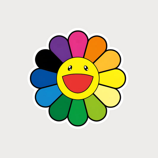 Autocollant Stickers Takashi Murakami Rainbow Flower Vinyle Waterproof