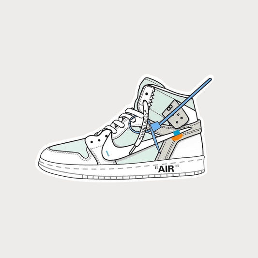 Autocollant Sticker Off-White Air Jordan 1 Alaska Vinyle Waterproof