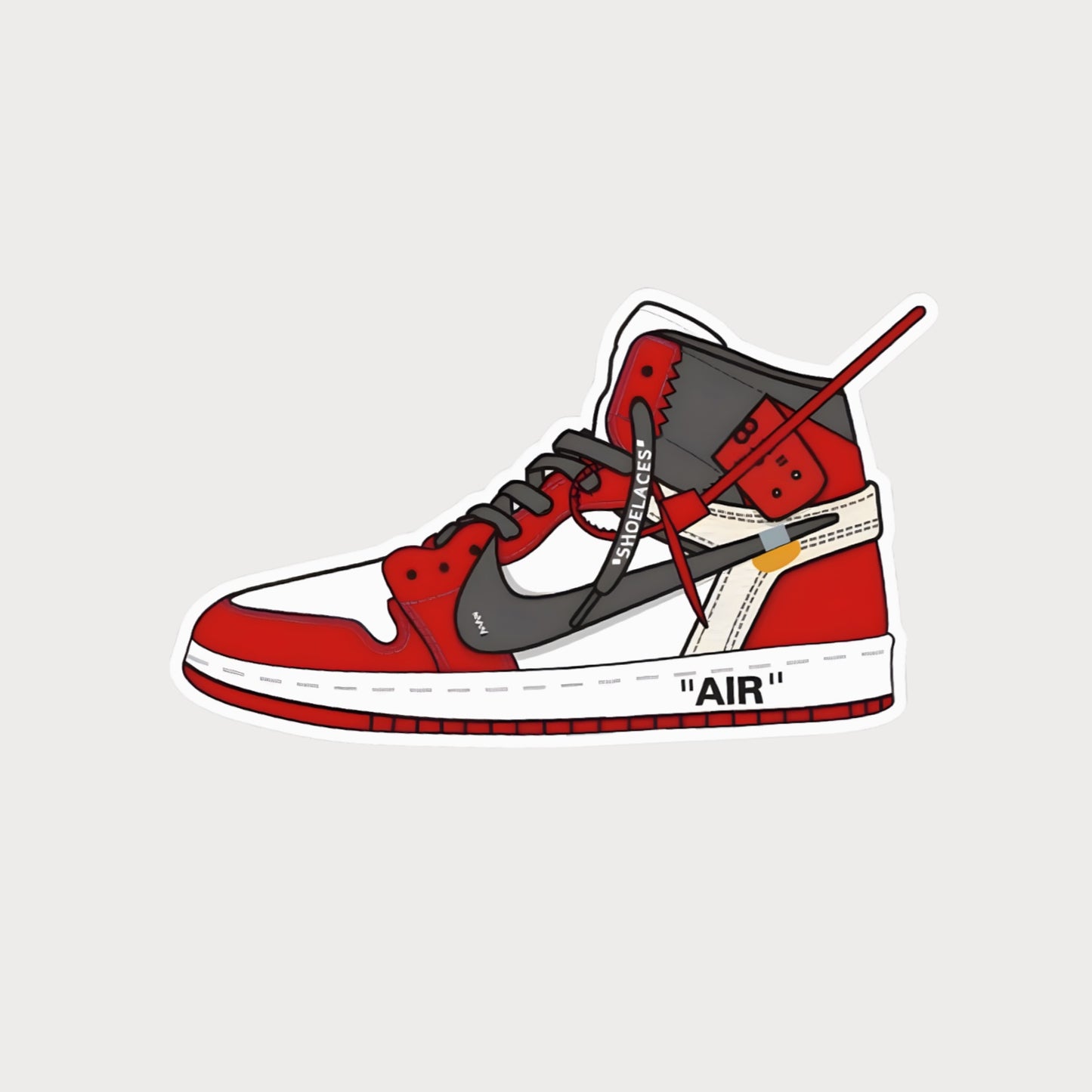 Autocollant Sticker Off-White Air Jordan 1 Chicago Vinyle Waterproof