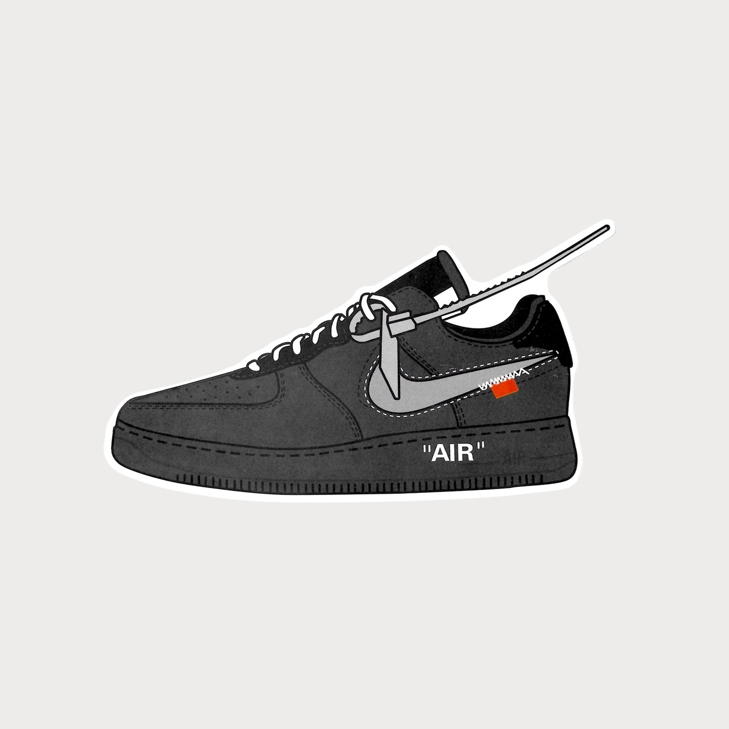 Autocollant Sticker Off-White Nike Air Force 1 MoMA Vinyle Waterproof