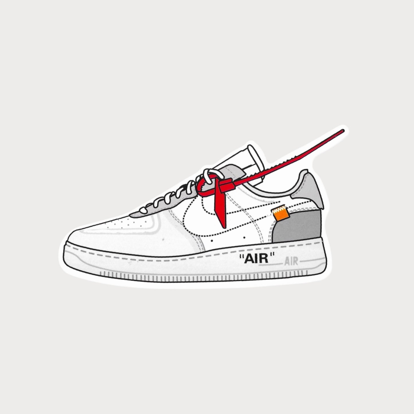 Autocollant Sticker Off-White Nike Air Force 1 The Ten Vinyle Waterproof
