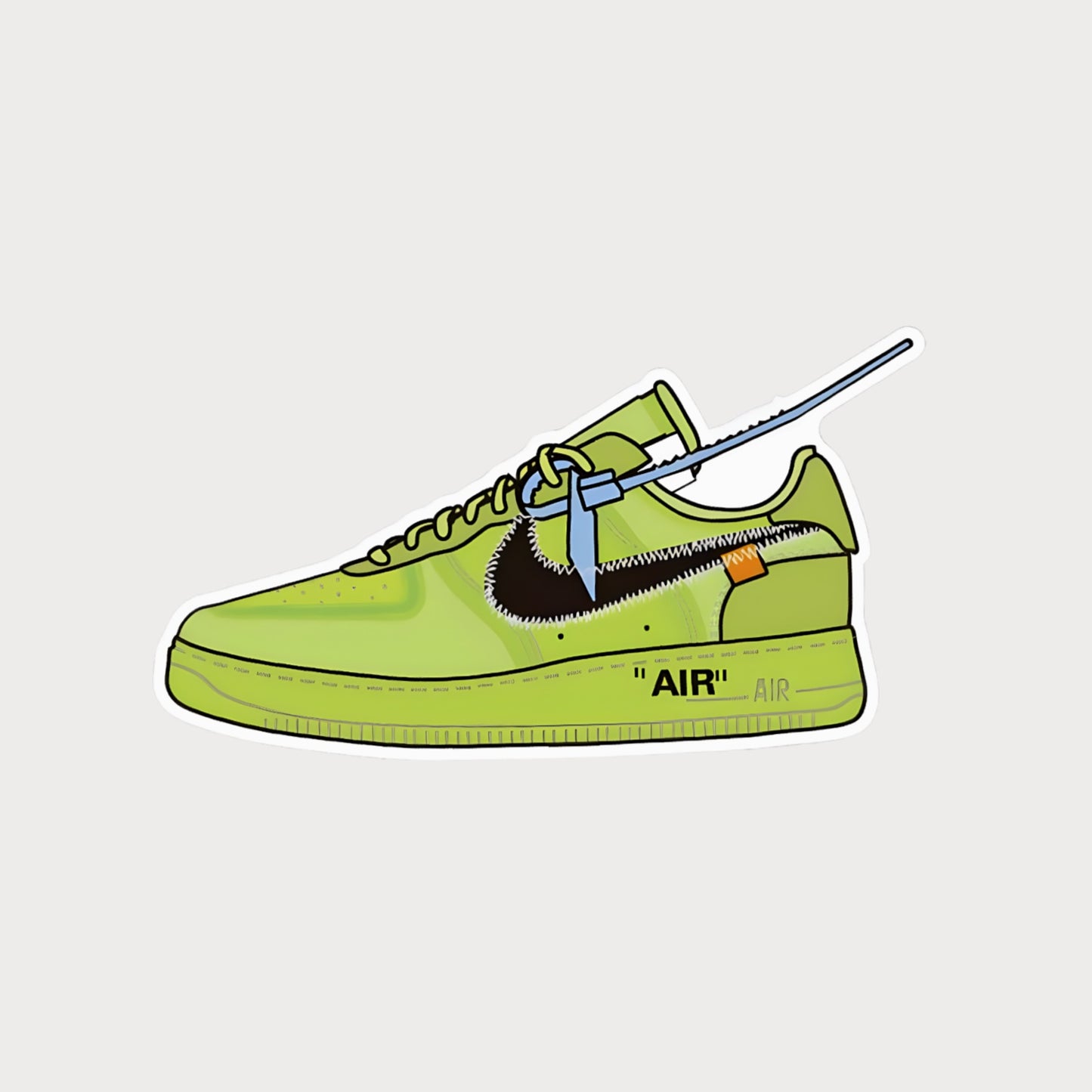 Autocollant Sticker Off-White Nike Air Force 1 Volt Vinyle Waterproof