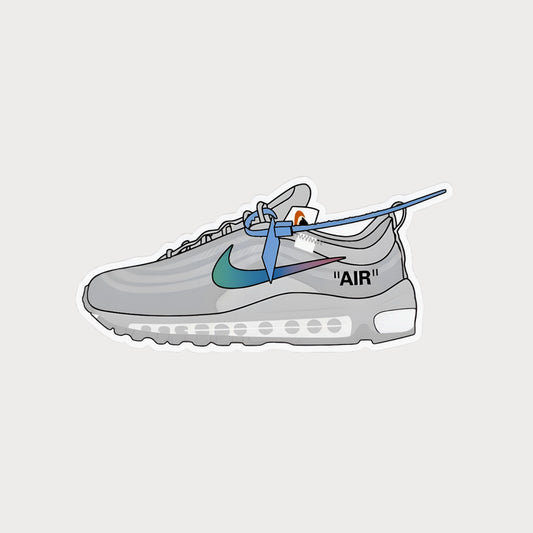 Autocollant Sticker Off-White Air Max 97 Menta Vinyle Waterproof