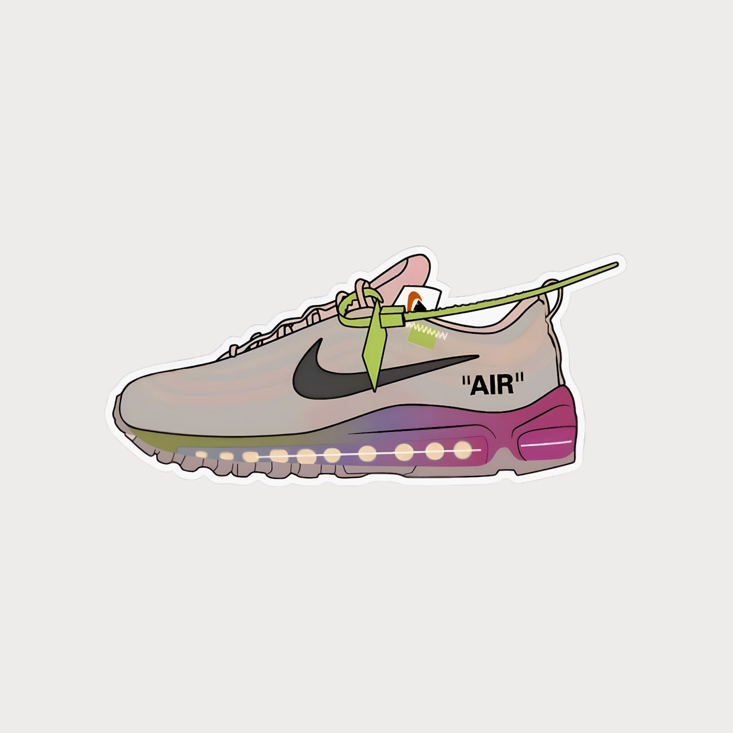 Autocollant Sticker Off-White Air Max 97 Serena Queen Vinyl Waterproof