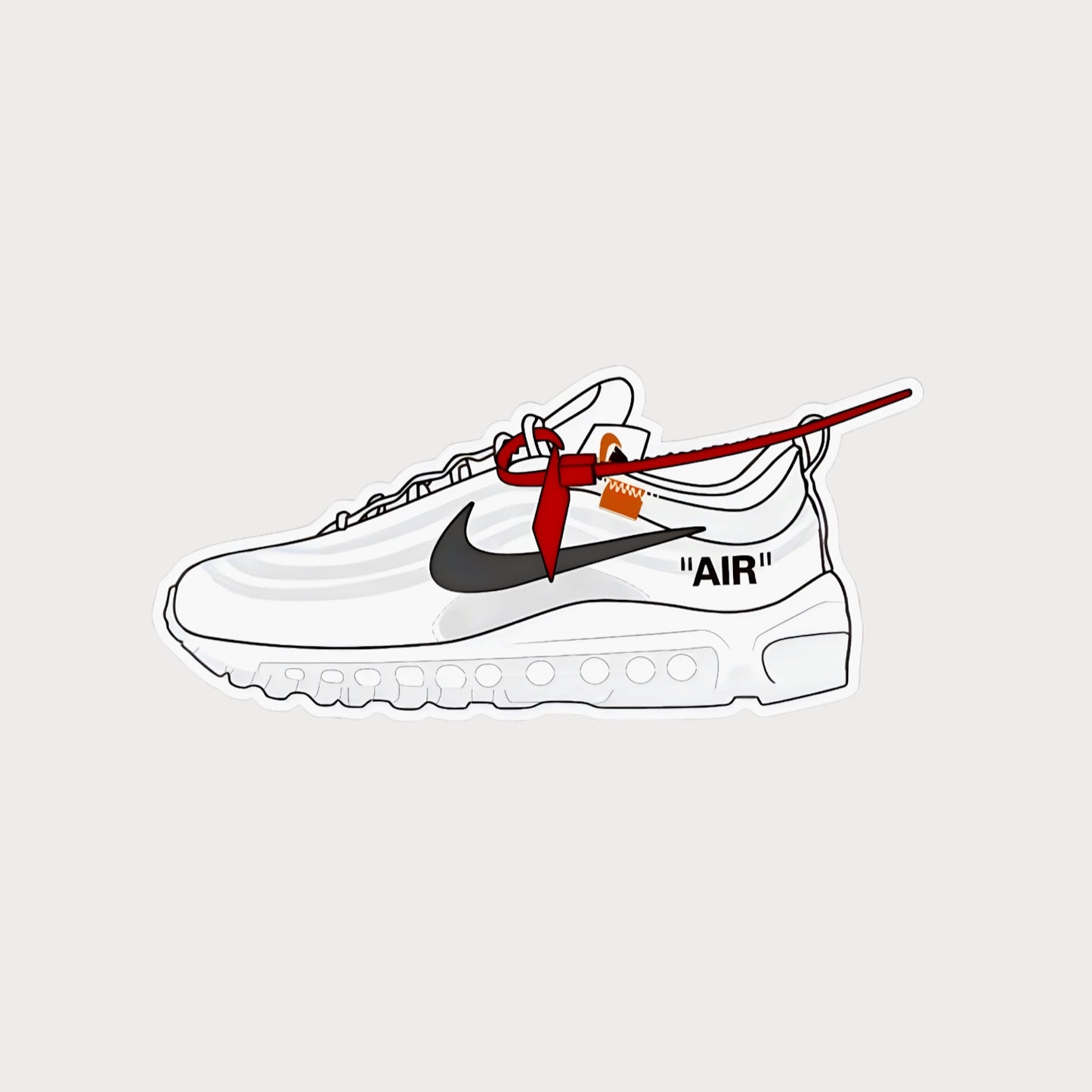 Autocollant Sticker Off-White Air Max 97 The Ten Vinyle Waterproof