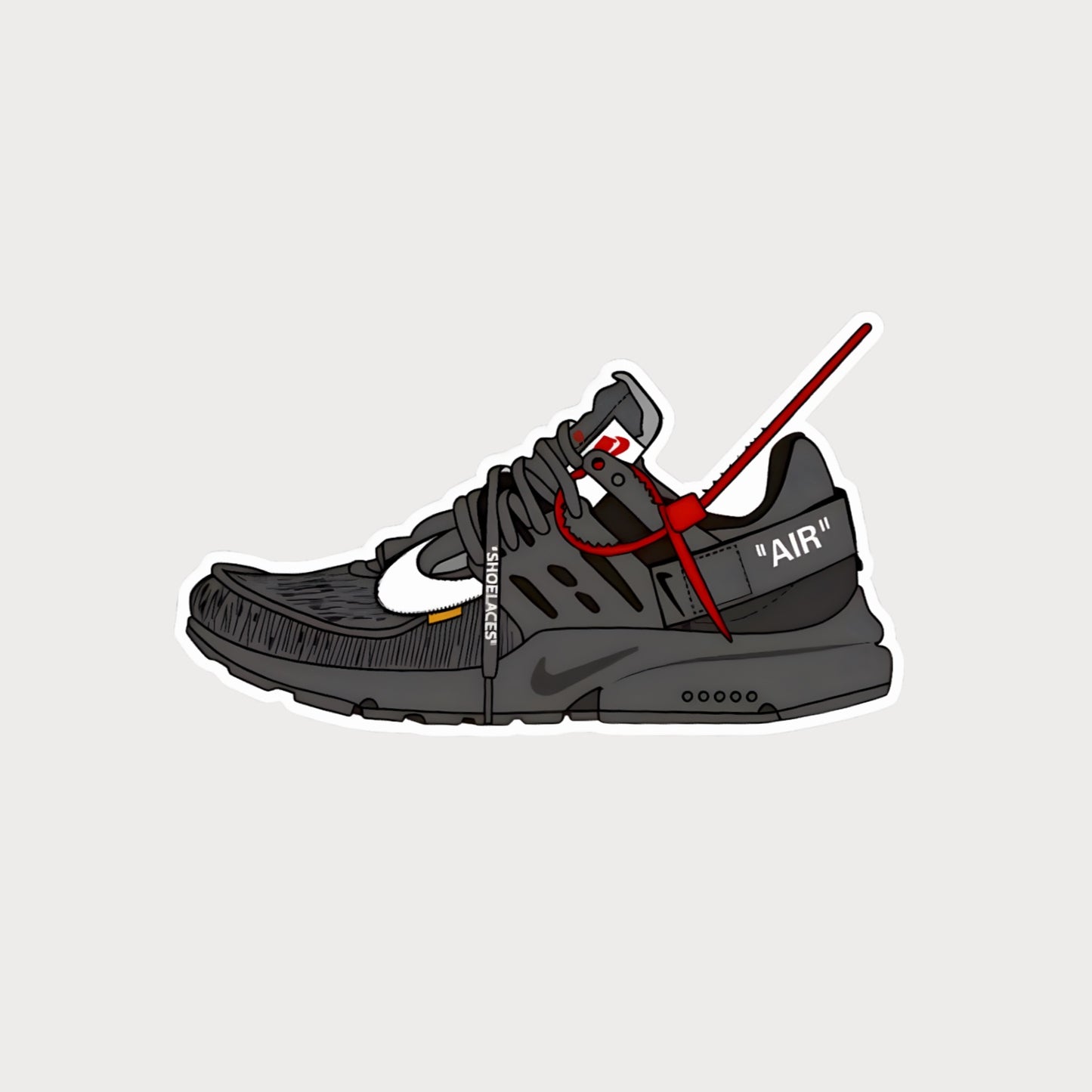 Autocollant Sticker Off-White Nike Air Presto Black Vinyl Waterproof