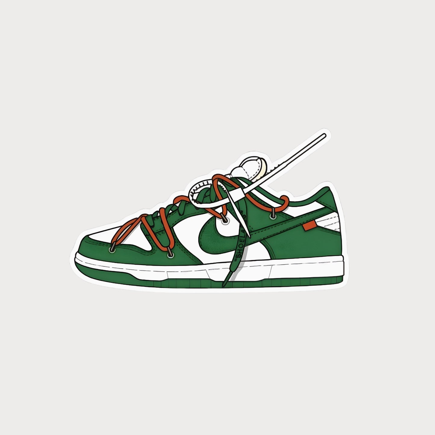 Autocollant Sticker Off-White Nike Dunk Pine Green Vinyle Waterproof
