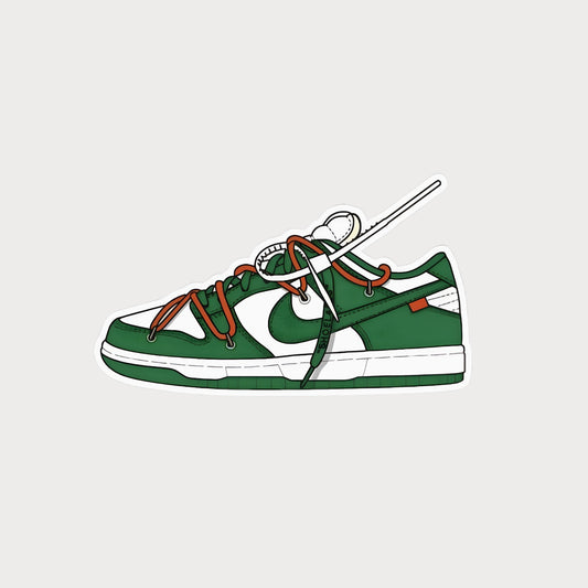 Autocollant Sticker Off-White Nike Dunk Pine Green Vinyle Waterproof