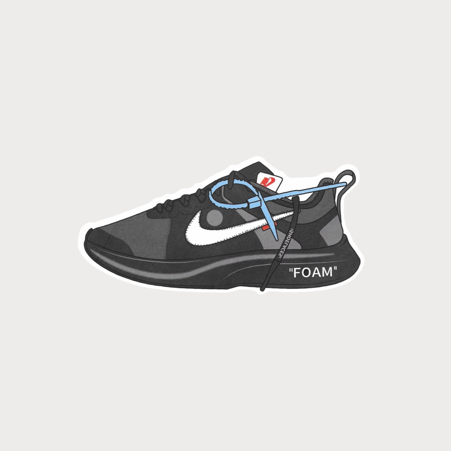 Autocollant Sticker Off-White Nike Zoom Fly SP Black Vinyl Waterproof