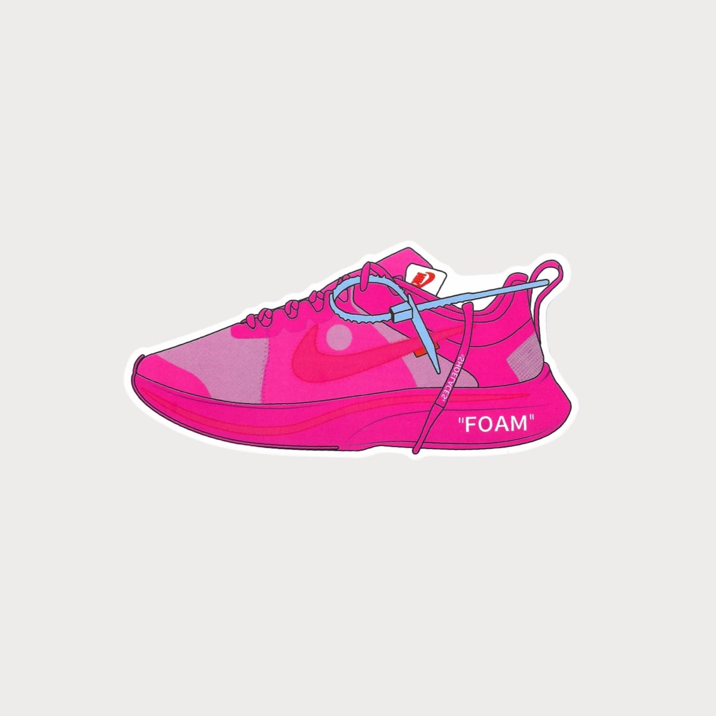 Autocollant Sticker Off-White Nike Zoom Fly SP Pink Vinyle Waterproof