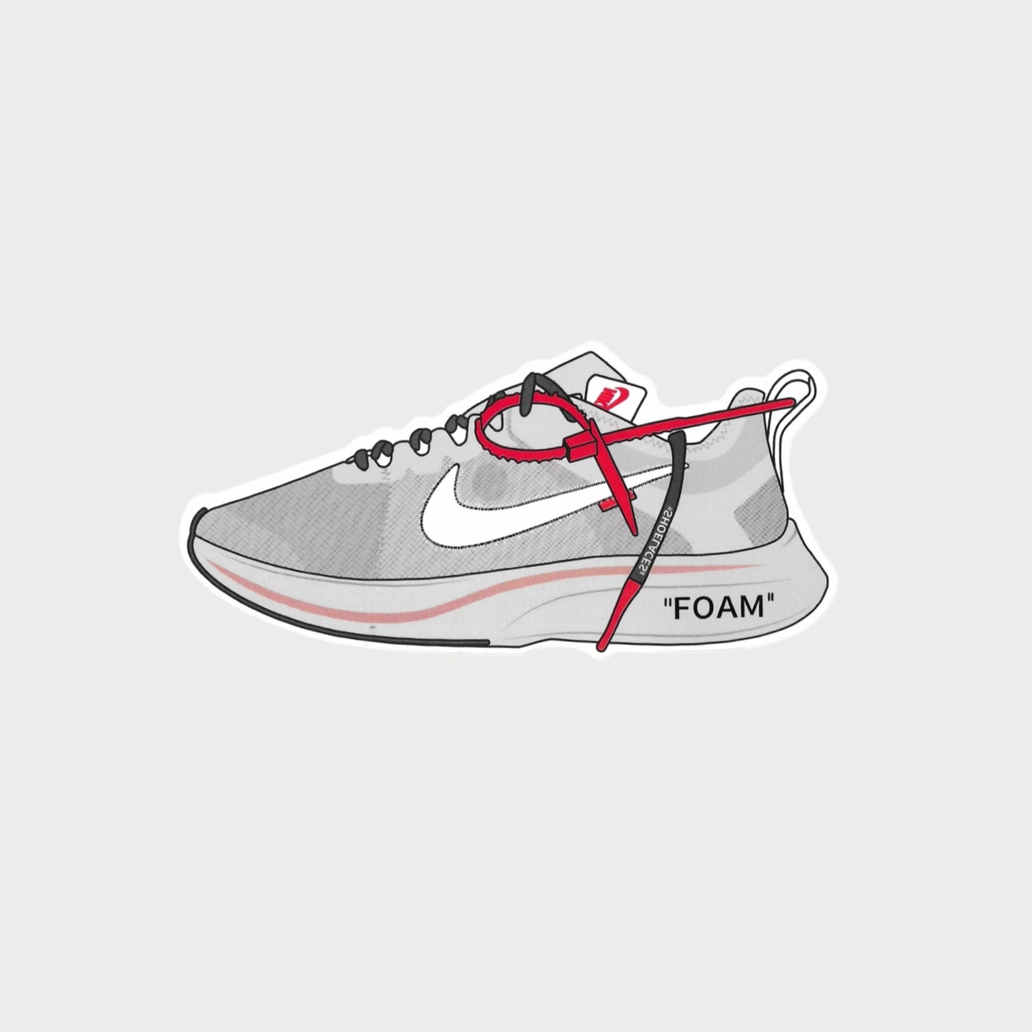 Autocollant Sticker Off-White Nike Zoom Fly The Ten Vinyle Waterproof