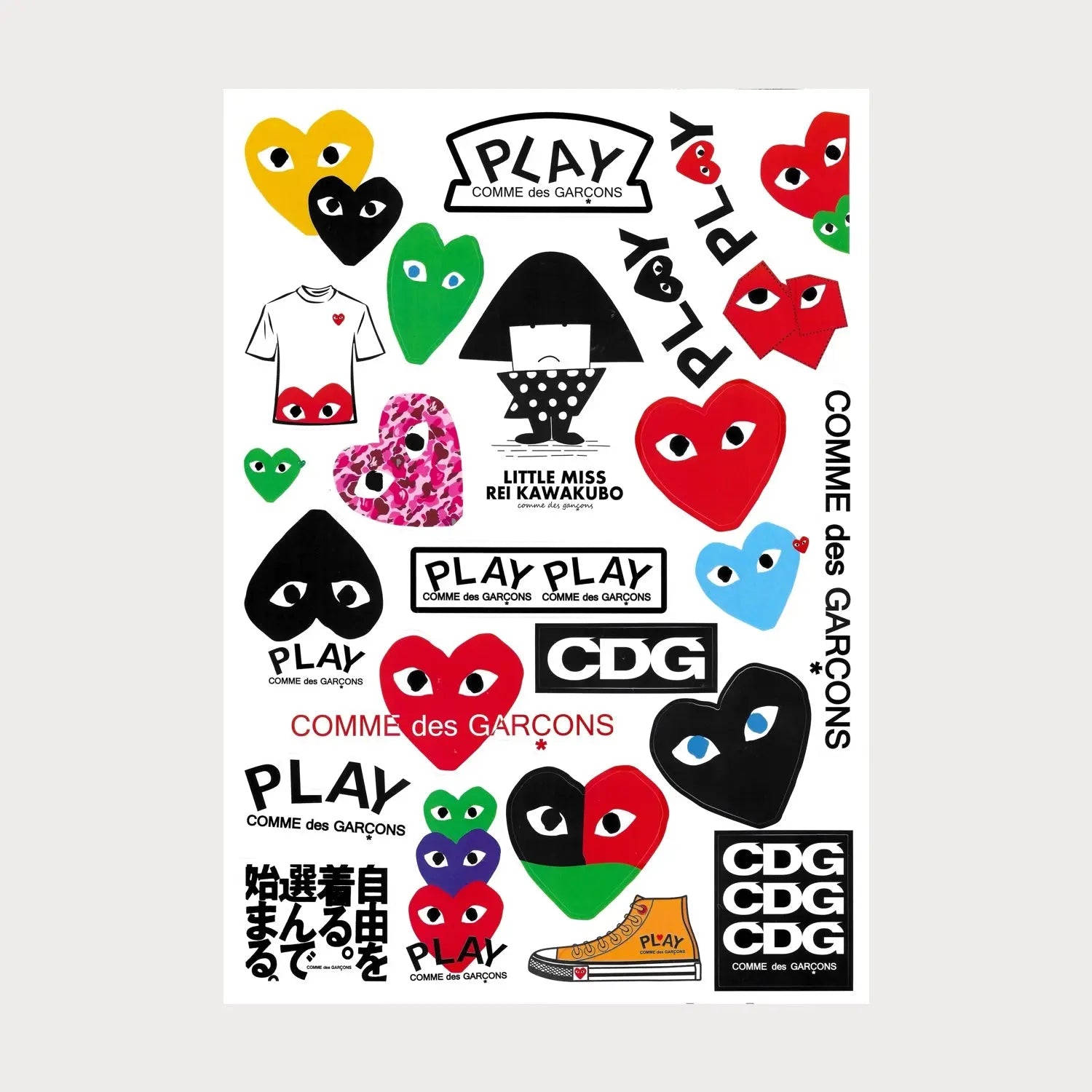 Autocollants Stickers Comme des Garçons Play Vinyle Waterproof Patchattaq