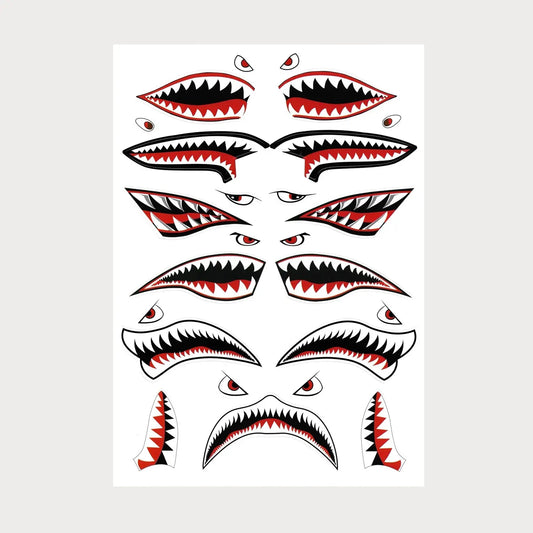 Autocollants Stickers Dents de Requin Vinyle Waterproof Patchattaq