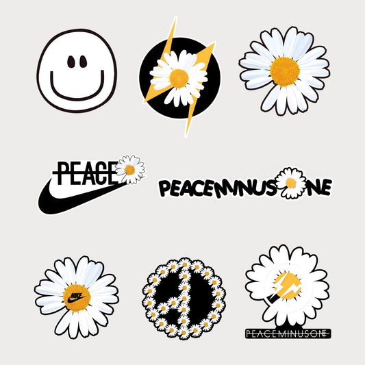 Lot de 8 Stickers G-DRAGON GD PEACEMINUSONE Vinyle Premium Waterproof