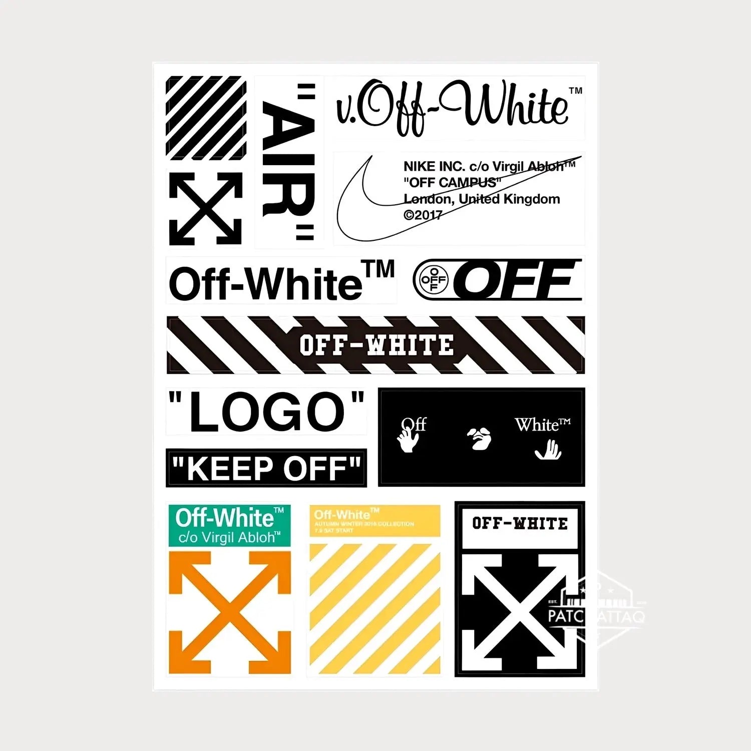 Stickers Autocollants Nike Off-White Virgil Abloh Vinyle Waterproof Patchattaq