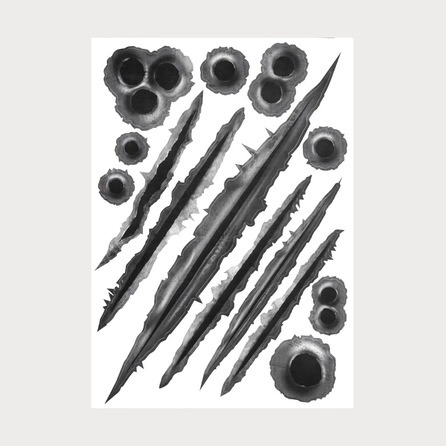 Stickers Autocollants Rayures Impacts de Balles Vinyle Waterproof Patchattaq