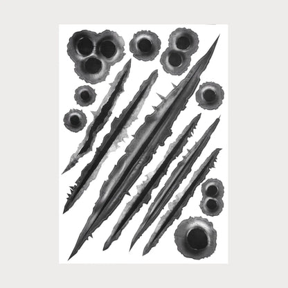 Stickers Autocollants Rayures Impacts de Balles Vinyle Waterproof Patchattaq