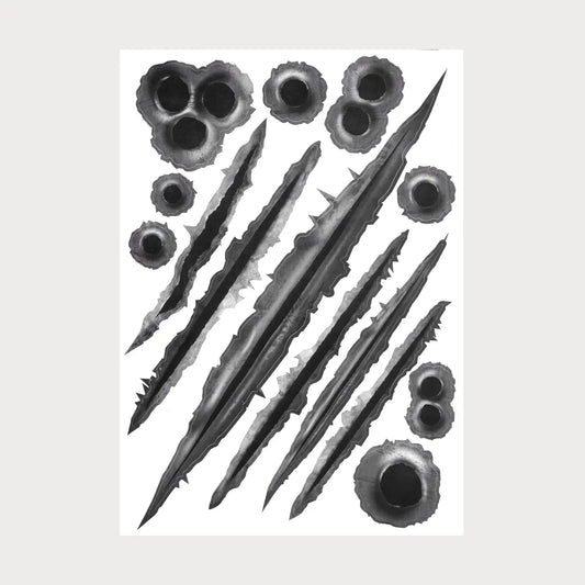 Stickers Autocollants Rayures Impacts de Balles Vinyle Waterproof Patchattaq