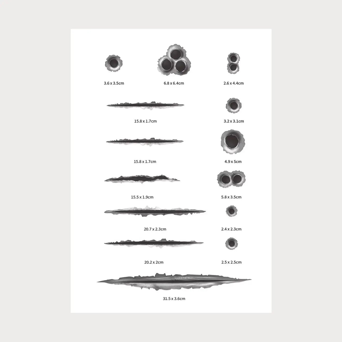 Stickers Autocollants Rayures Impacts de Balles Vinyle Waterproof Patchattaq