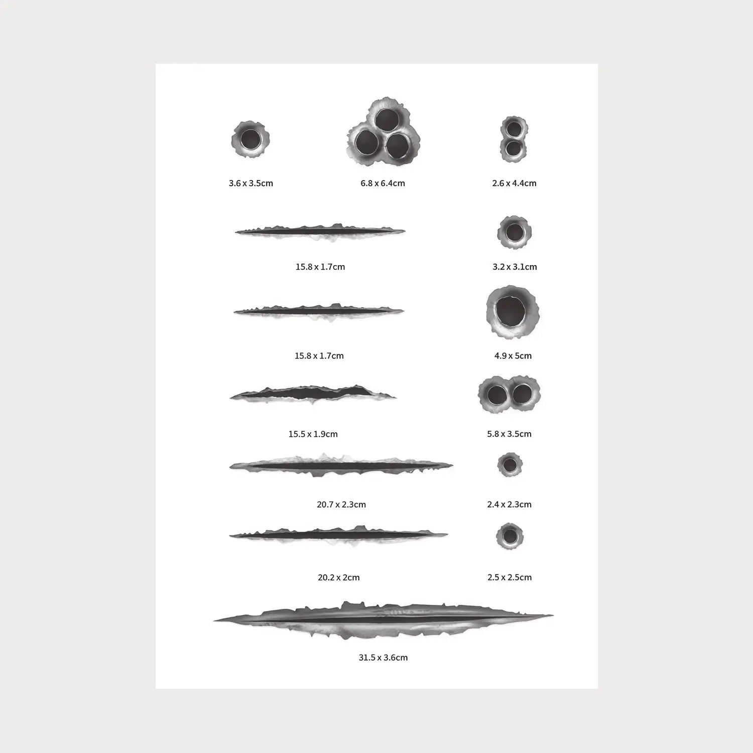 Stickers Autocollants Rayures Impacts de Balles Vinyle Waterproof Patchattaq