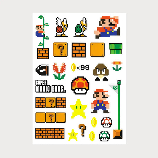 Stickers Autocollants Super Mario Bros Vinyle Waterproof Patchattaq