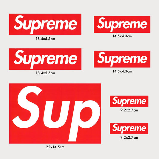 Lot de 7 Stickers SUPREME Box Logo Vinyle Premium Waterproof