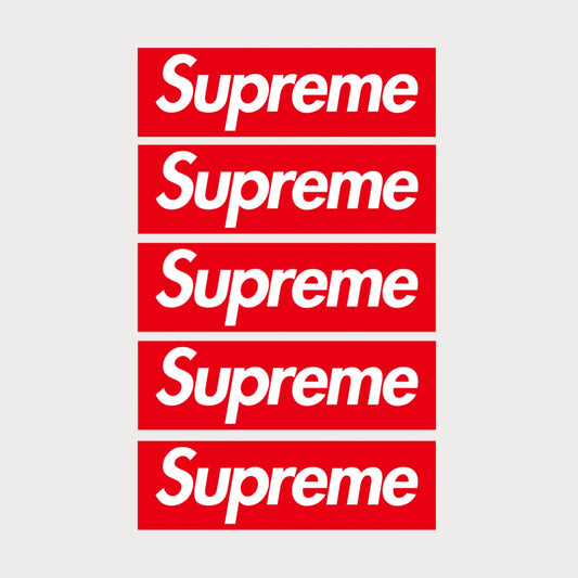 Lot de 5 Stickers SUPREME Box Logo Vinyle Premium Waterproof