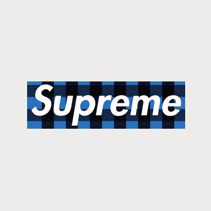Autocollants Stickers Supreme Buffalo Plaid Box Logo Vinyle Waterproof Patchattaq