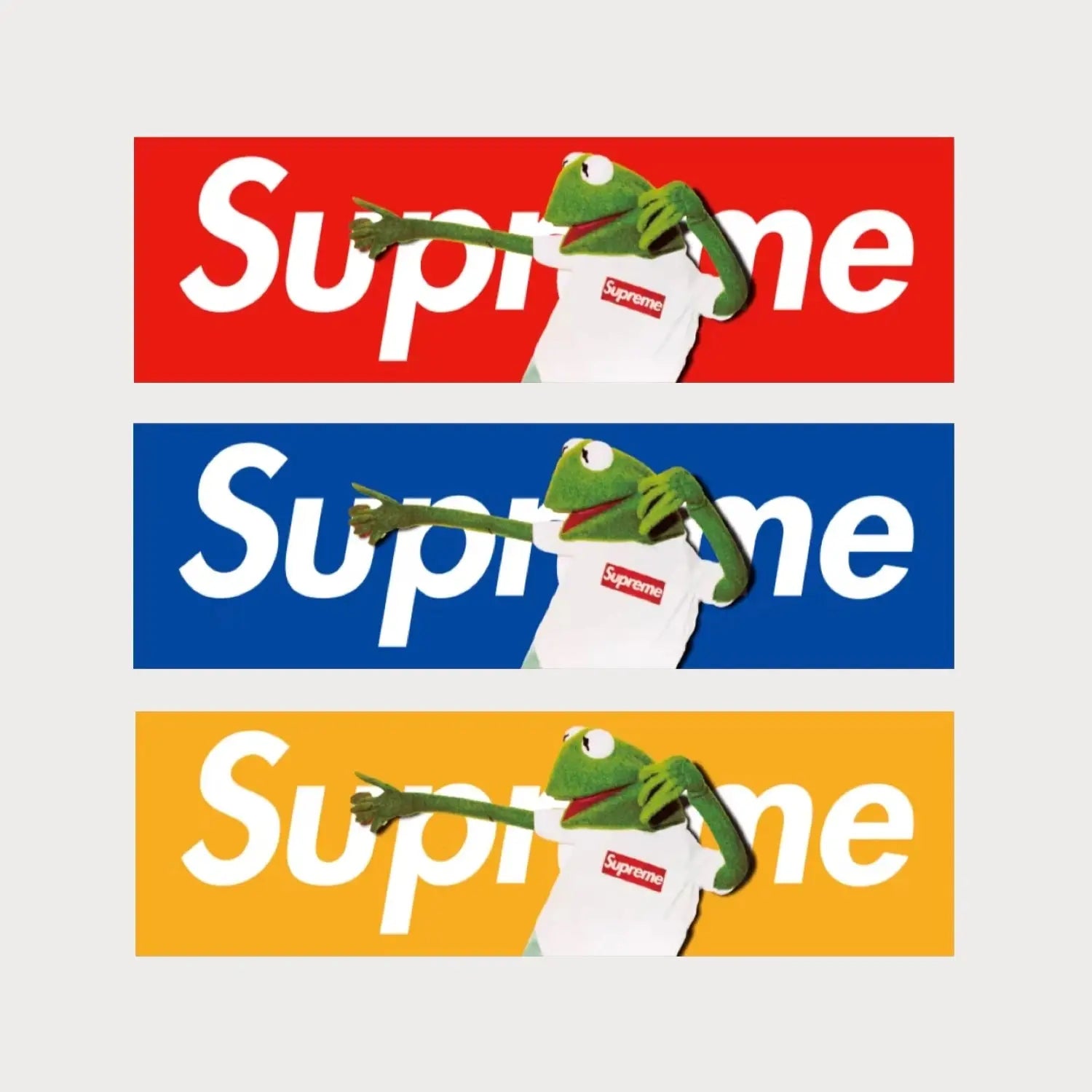 Autocollants Stickers Supreme Kermit The Frog Box Logo Patchattaq