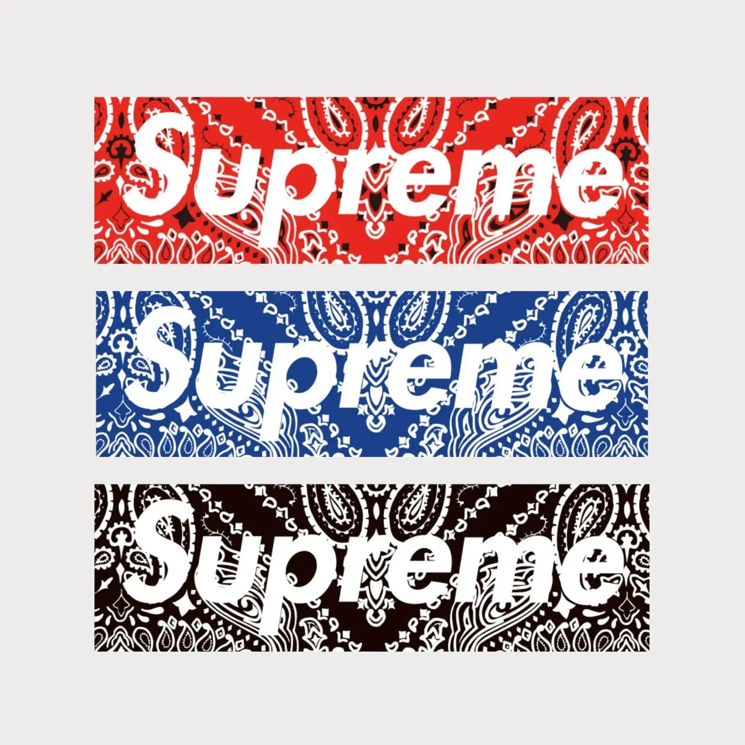 Autocollants Stickers Supreme Paisley Box Logo Vinyle Waterproof Patchattaq