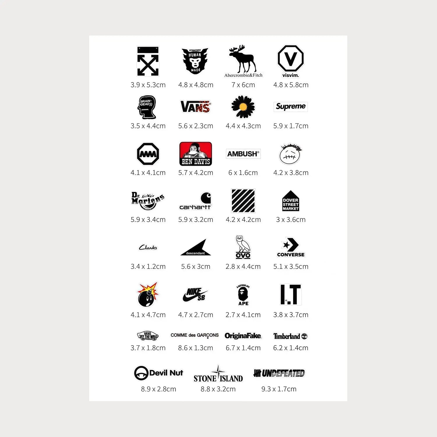 Stickers Autocollants Vans Nike Ovo Bape Clarks Vinyle Waterproof Patchattaq